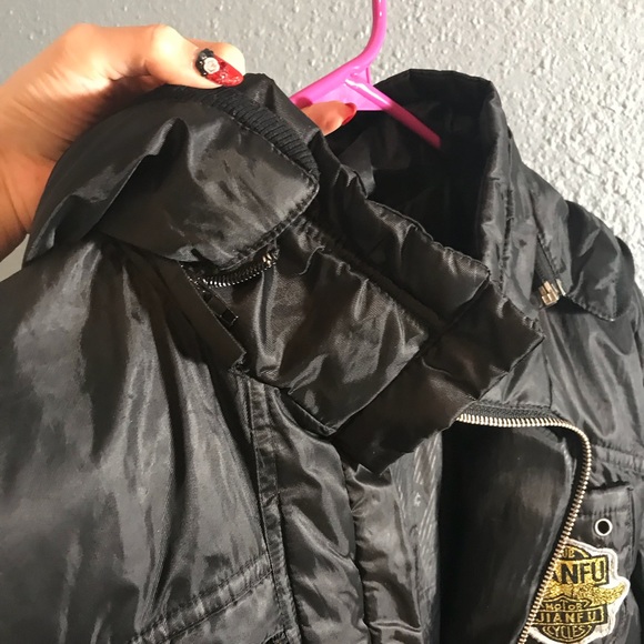 Black Down Jacket w/ Removable Hood - Picture 3 of 5